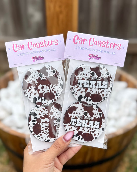 Cowprint Car Coasters